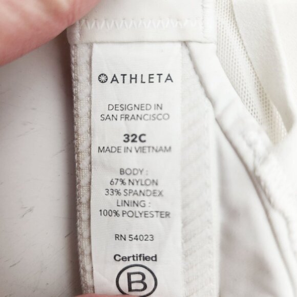 Athleta 32C White Sports Bra With Criss-Cross Back &‎ Adjustable Band - Picture 5 of 7